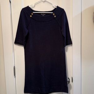 Lilly Pulitzer Blue 3/4 Sleeve Terry Scoop Neck Dress Blue Size S
